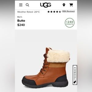 Ugg Men Butte boots like New